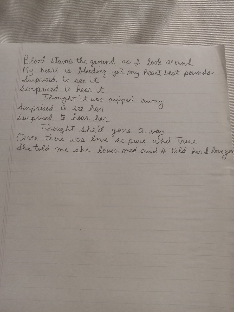 Item 707 — Blood stains the ground as I look around, picture 2 of 2