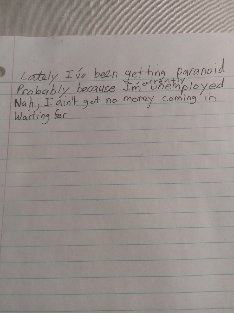 Item 1036 — Lately I've been getting paranoid, picture 2 of 2