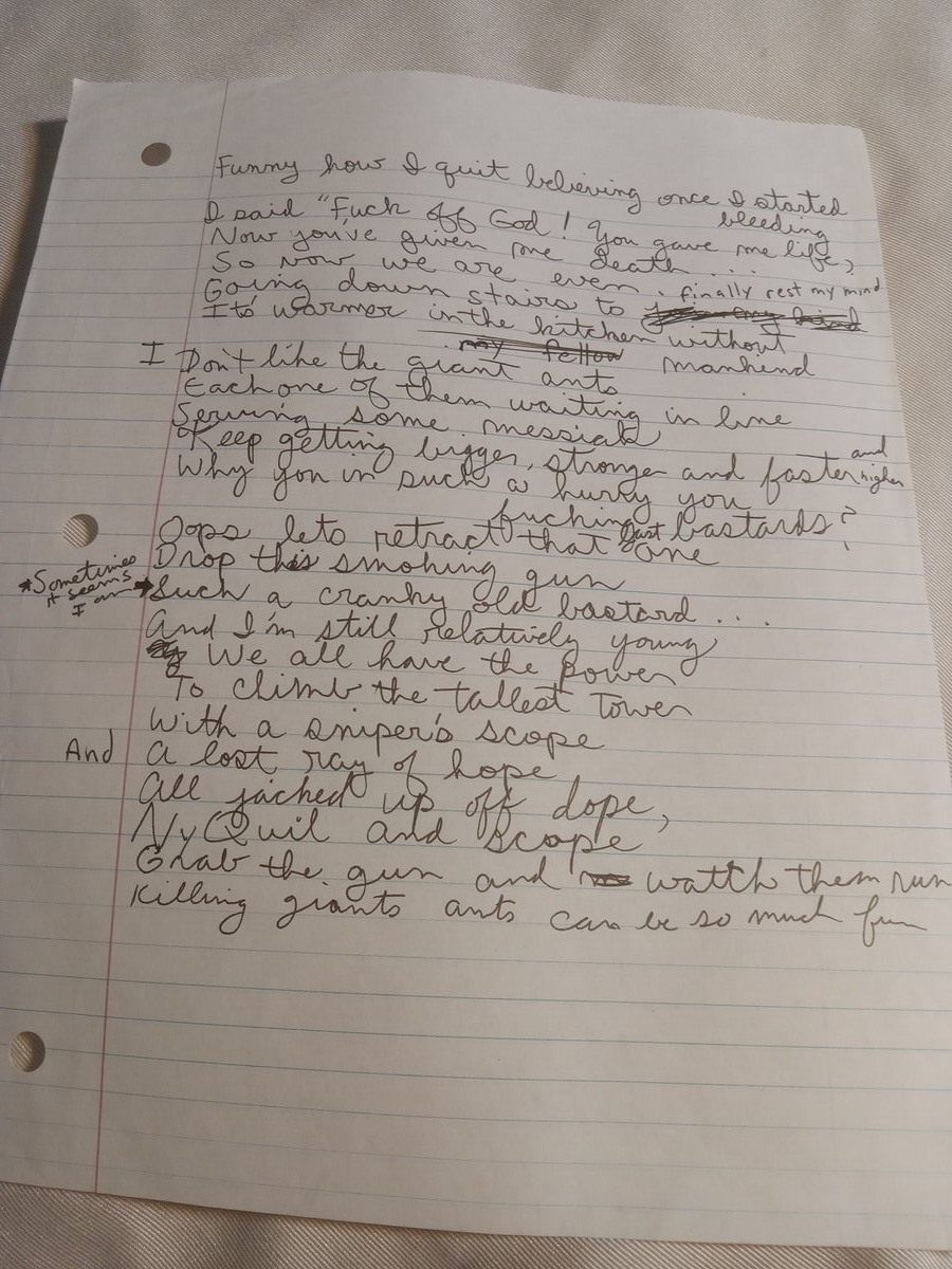 Item 548 — Funny how I quit believing once I started bleeding, picture 2 of 2