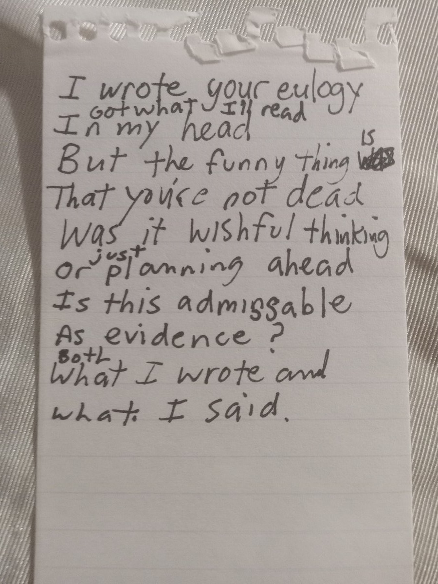 Item 820 — I wrote your eulogy, picture 2 of 2