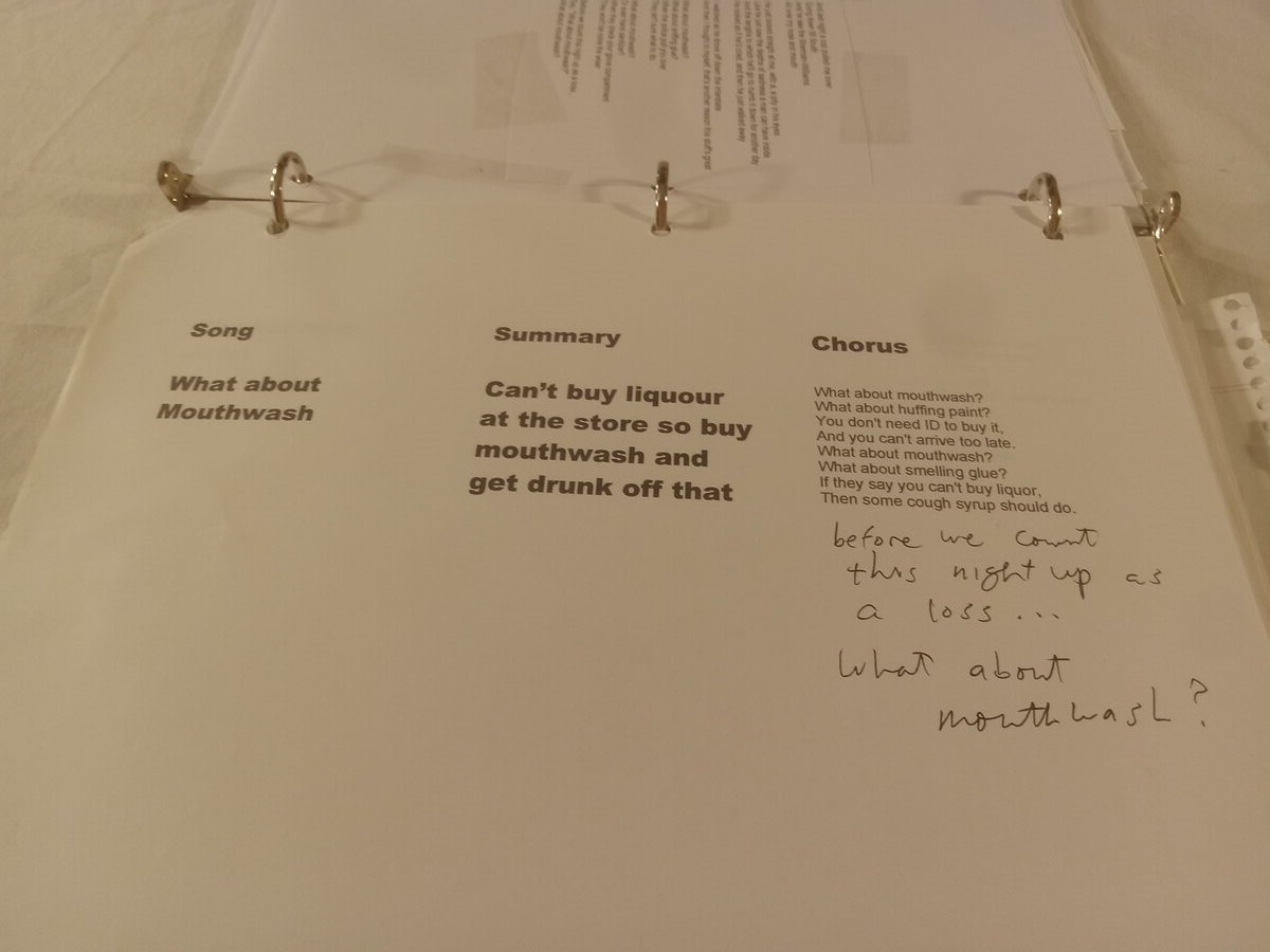 Item 1559 — BINDER - 'TREVOR MOORE LYRICS', picture 18 of 23