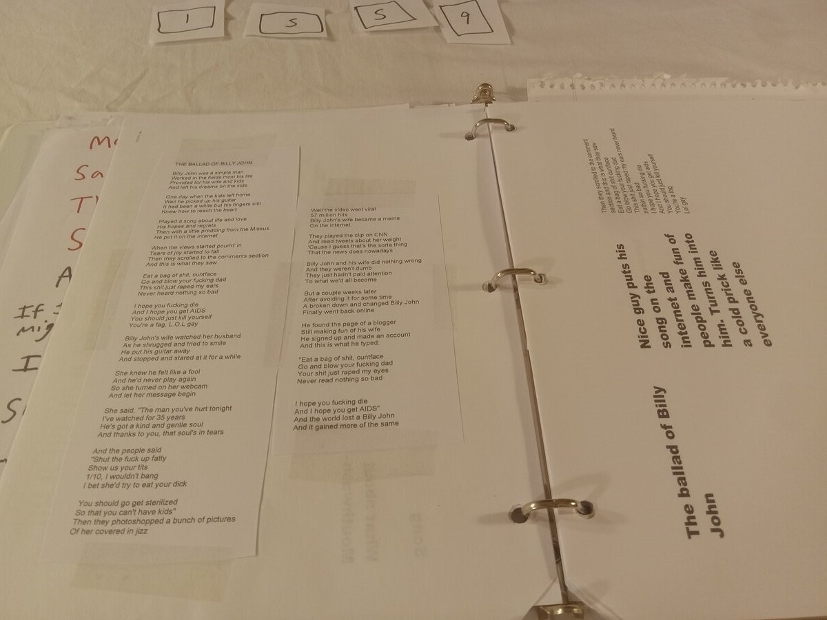 Item 1559 — BINDER - 'TREVOR MOORE LYRICS', picture 3 of 23