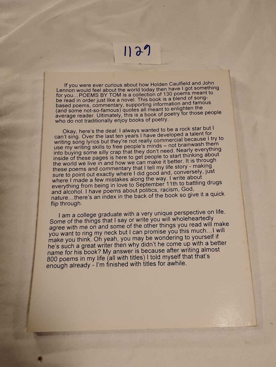 Item 1129 — POEMS BY TOM (COPY 2 OF 2), picture 3 of 4