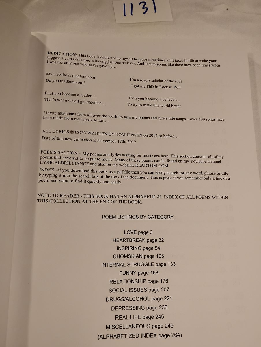 Item 1131 — 180 GOOD POEMS FOR SONGS (COPY 1 OF 3), picture 2 of 5