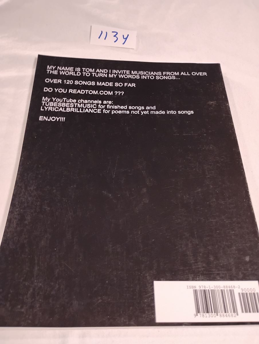 Item 1134 — LYRICS TO 200 POEMS THAT WOULD MAKE FOR GOOD SONGS (COPY 1 OF 2), picture 3 of 3