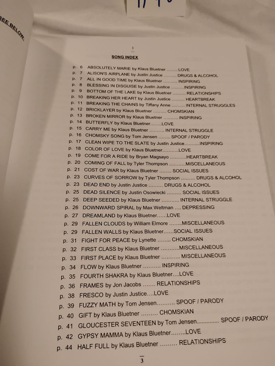 Item 1140 — LYRICS TO 100 SONGS BY TOM JENSEN, picture 3 of 5