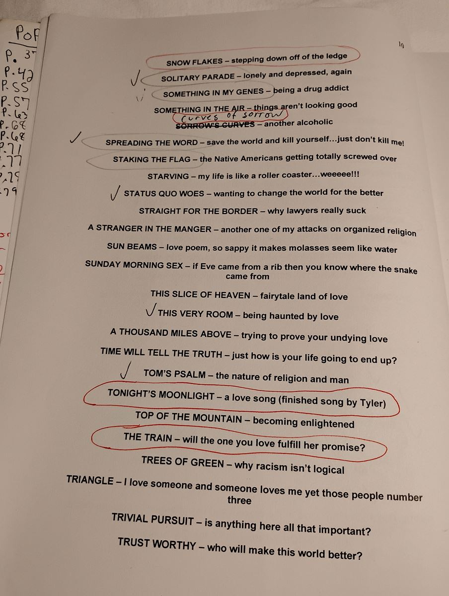 Item 1142 — POEMS BY TOM (ANNOTATED WORKING COPY), picture 12 of 16