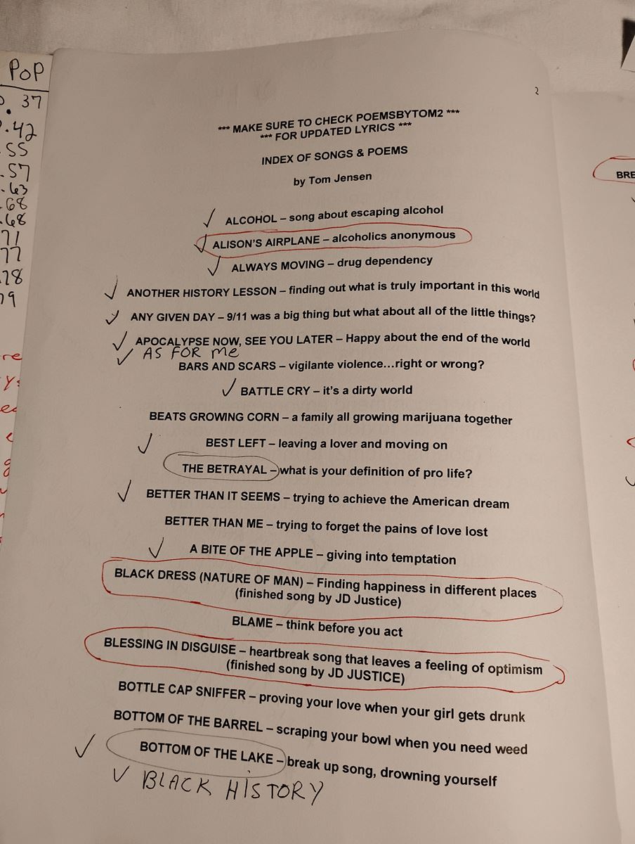 Item 1142 — POEMS BY TOM (ANNOTATED WORKING COPY), picture 4 of 16
