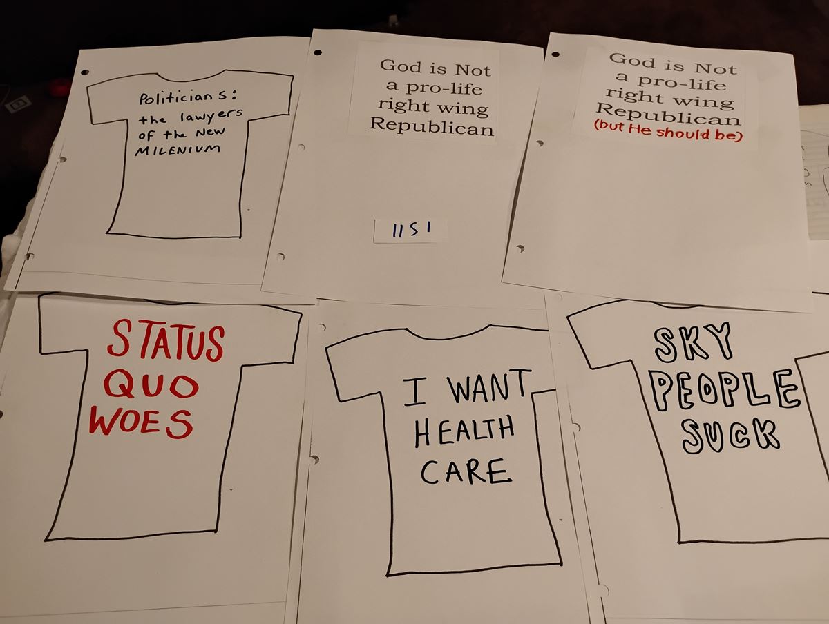 Item 1151 — GOD IS NOT A PRO-LIFE RIGHT WING REPUBLICAN - T-SHIRT SLOGAN NOTEBOOK, picture 25 of 27