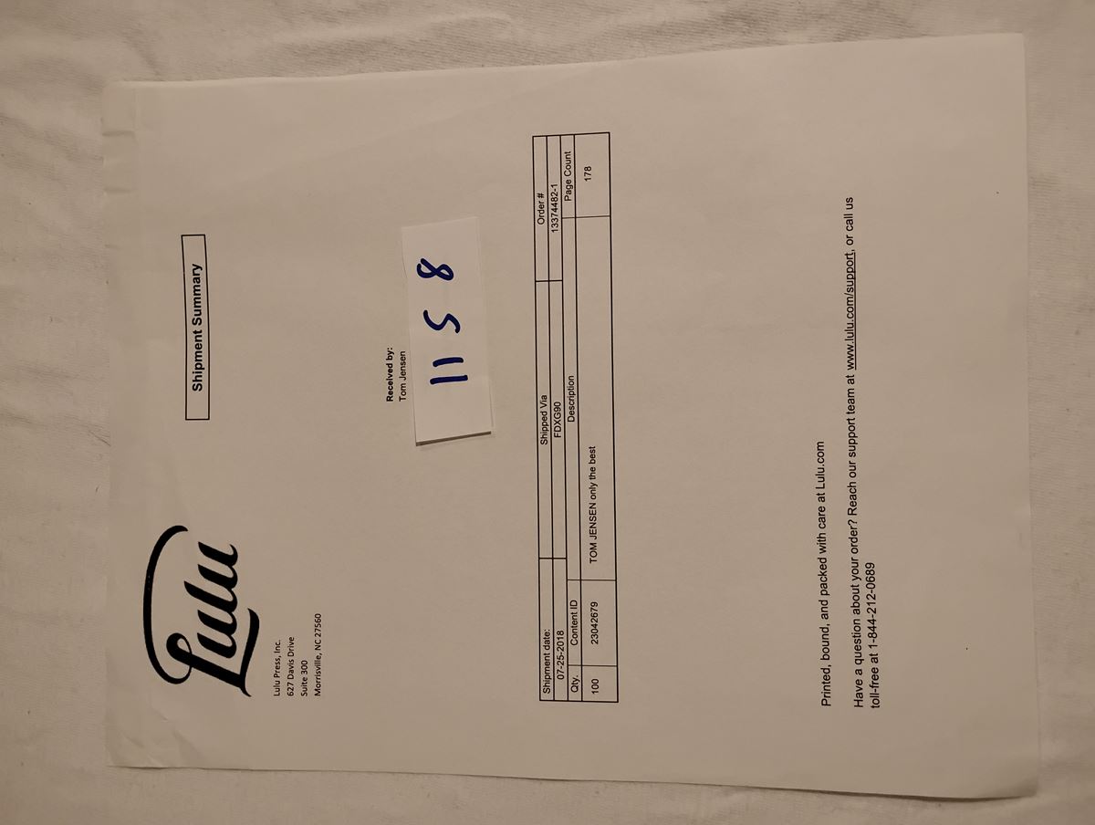 Item 1158 — LULU SHIPMENT SUMMARY - ONLY THE BEST, 07-25-2018, picture 1 of 1