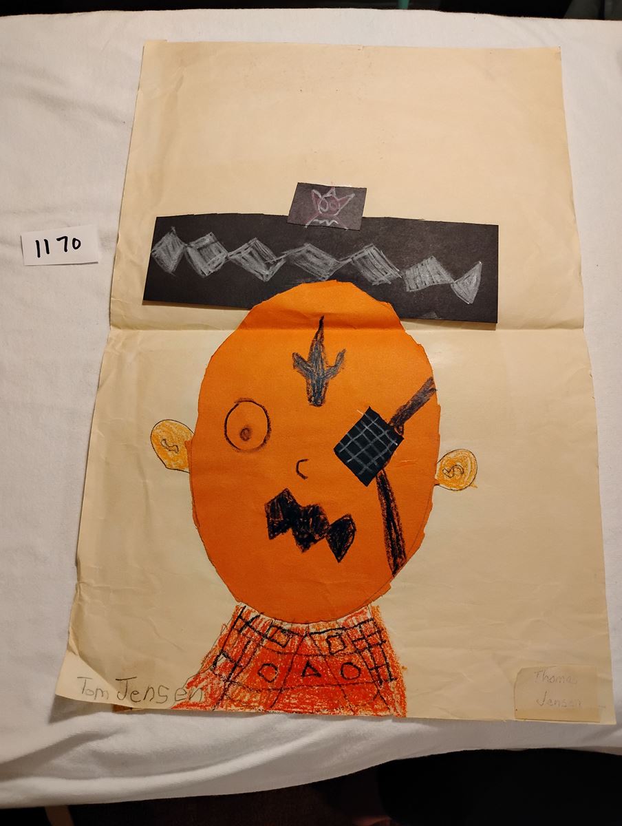 Item 1170 — PIRATE FACE WITH EYE PATCH - PAPER COLLAGE, picture 1 of 1