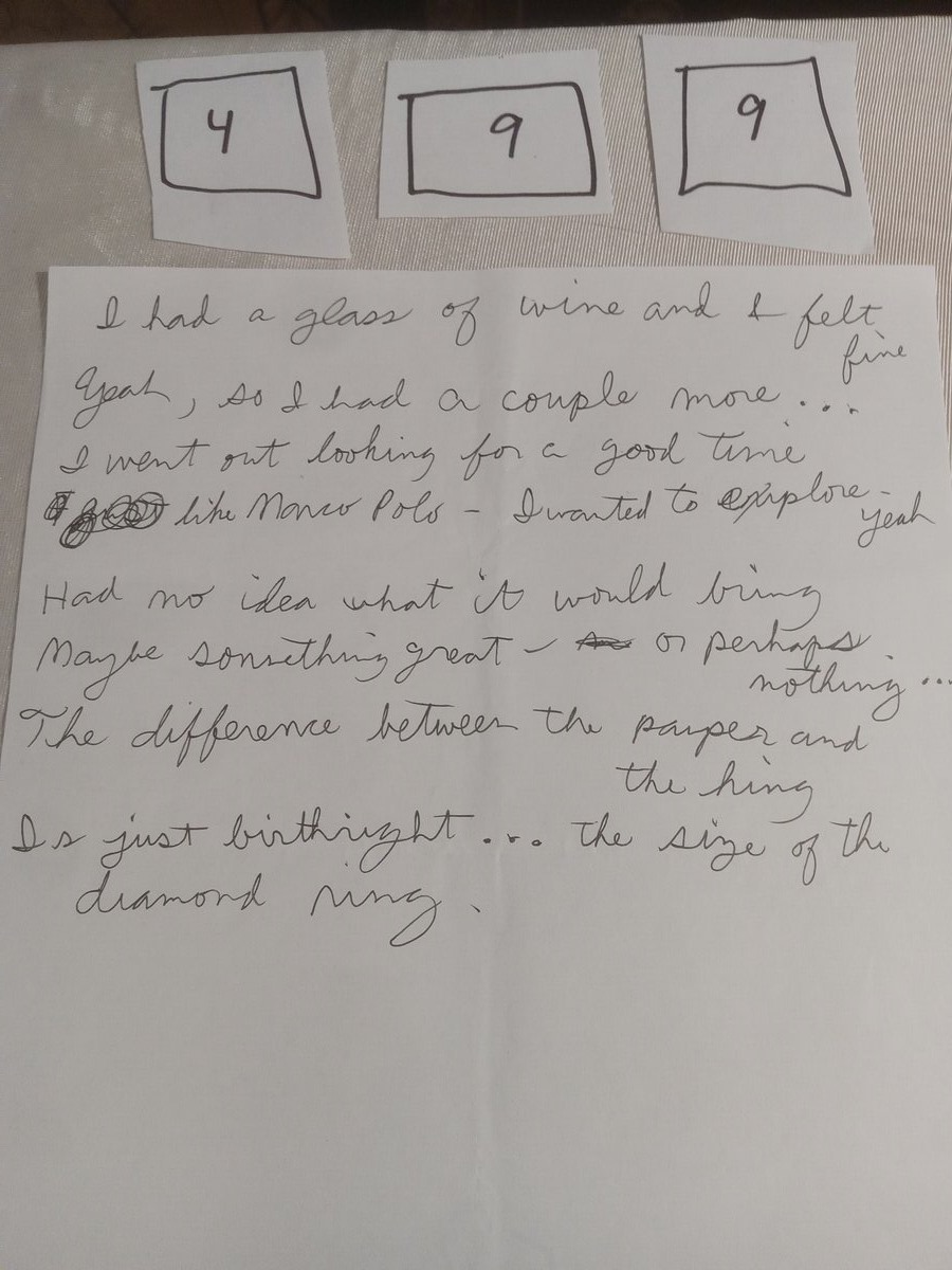 Item 499 — I had a glass of wine and I felt, picture 1 of 1