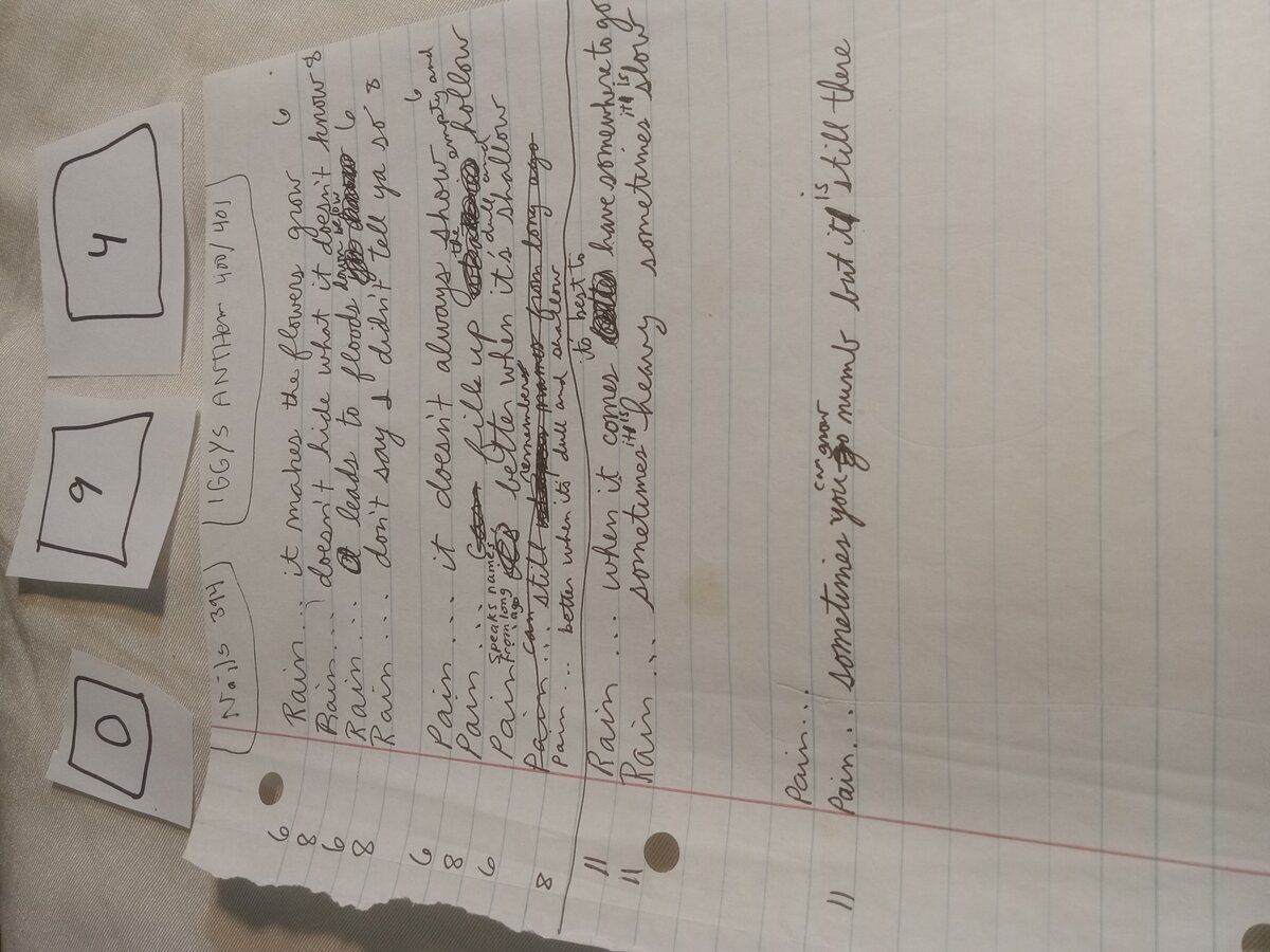 Item 94 — Rain... it makes the flowers grow (working sheet), picture 1 of 1