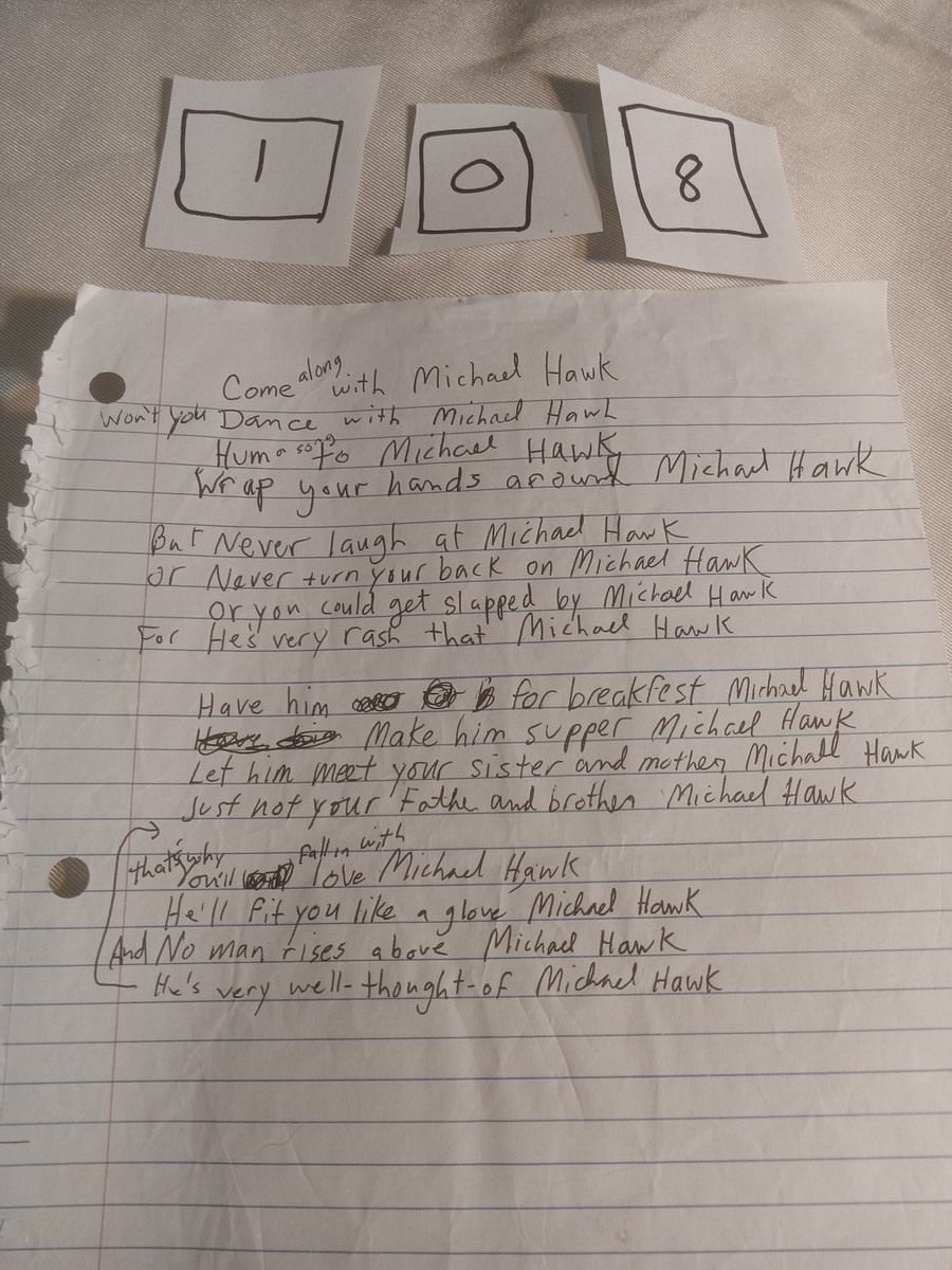 Item 108 — Come along with Michael Hawk, picture 1 of 1