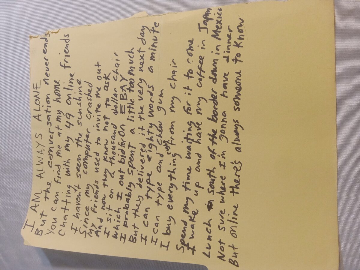 Item 581 — I AM ALWAYS ALONE, picture 2 of 2