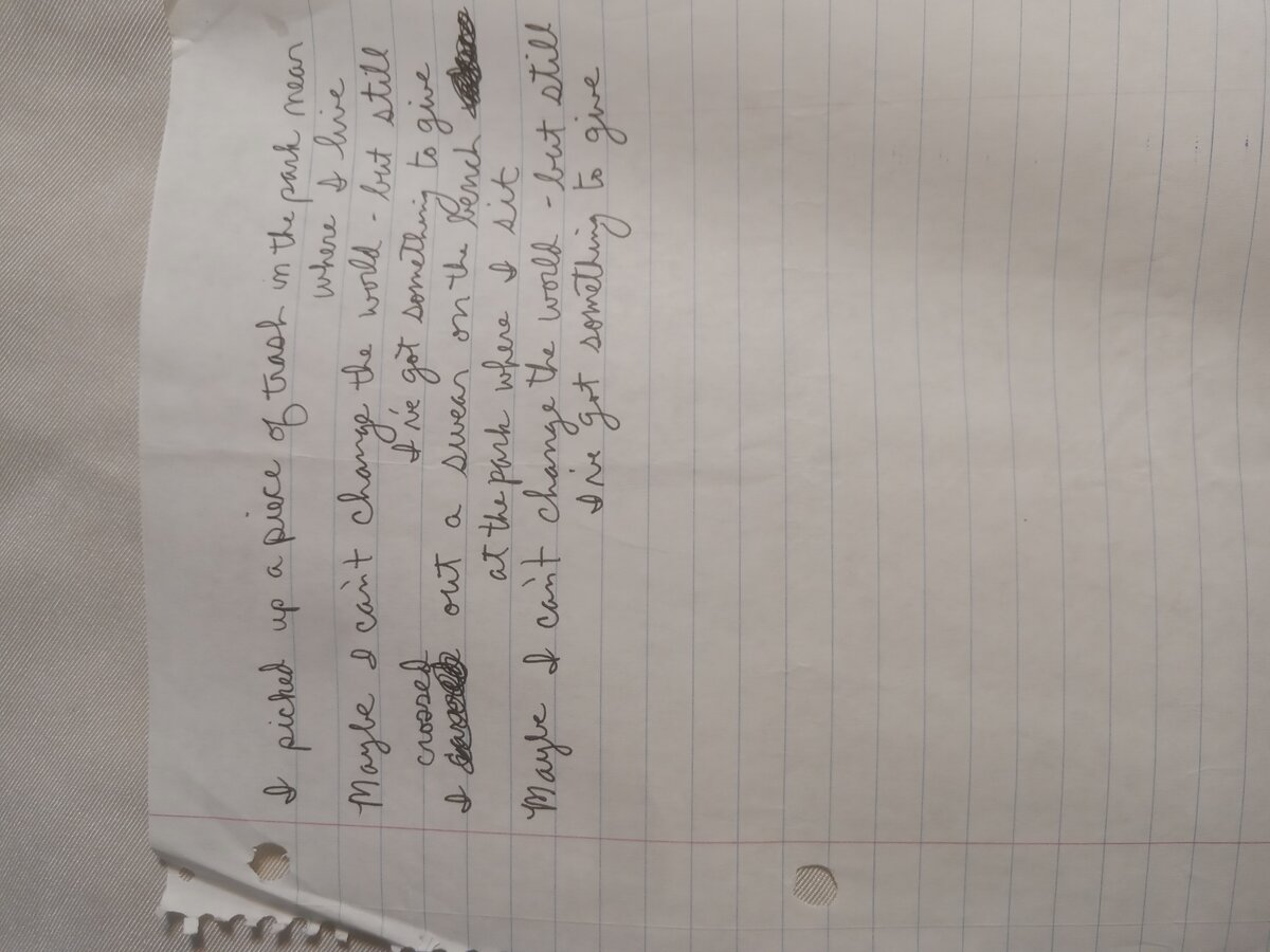 Item 1032 — I picked up a piece of trash in the park near where I live, picture 2 of 2