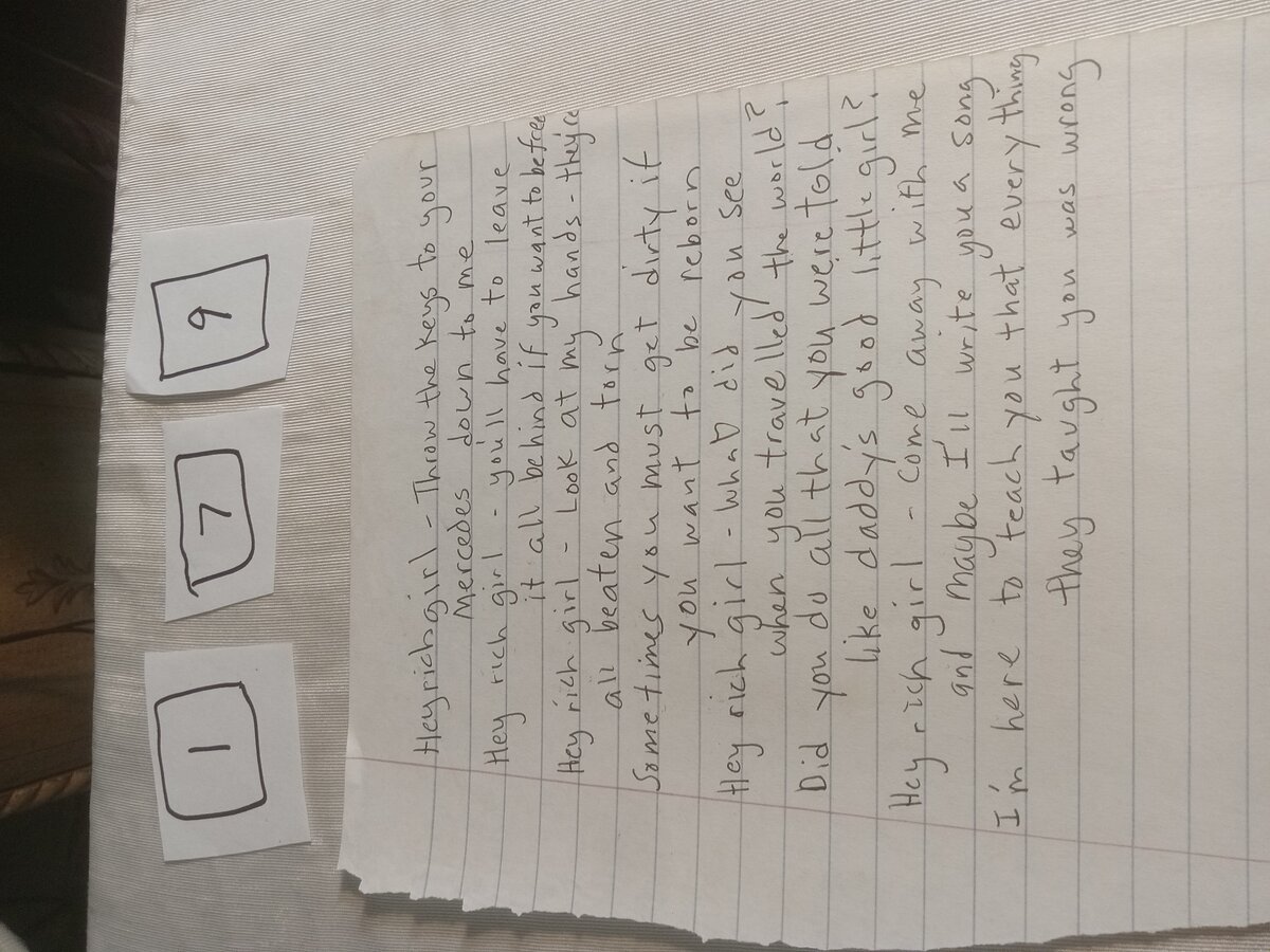 Item 179 — Hey rich girl, picture 1 of 1