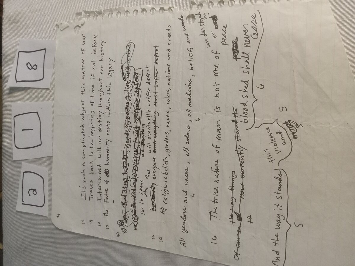 Item 218 — It's such a complicated subject this matter of war, picture 1 of 1