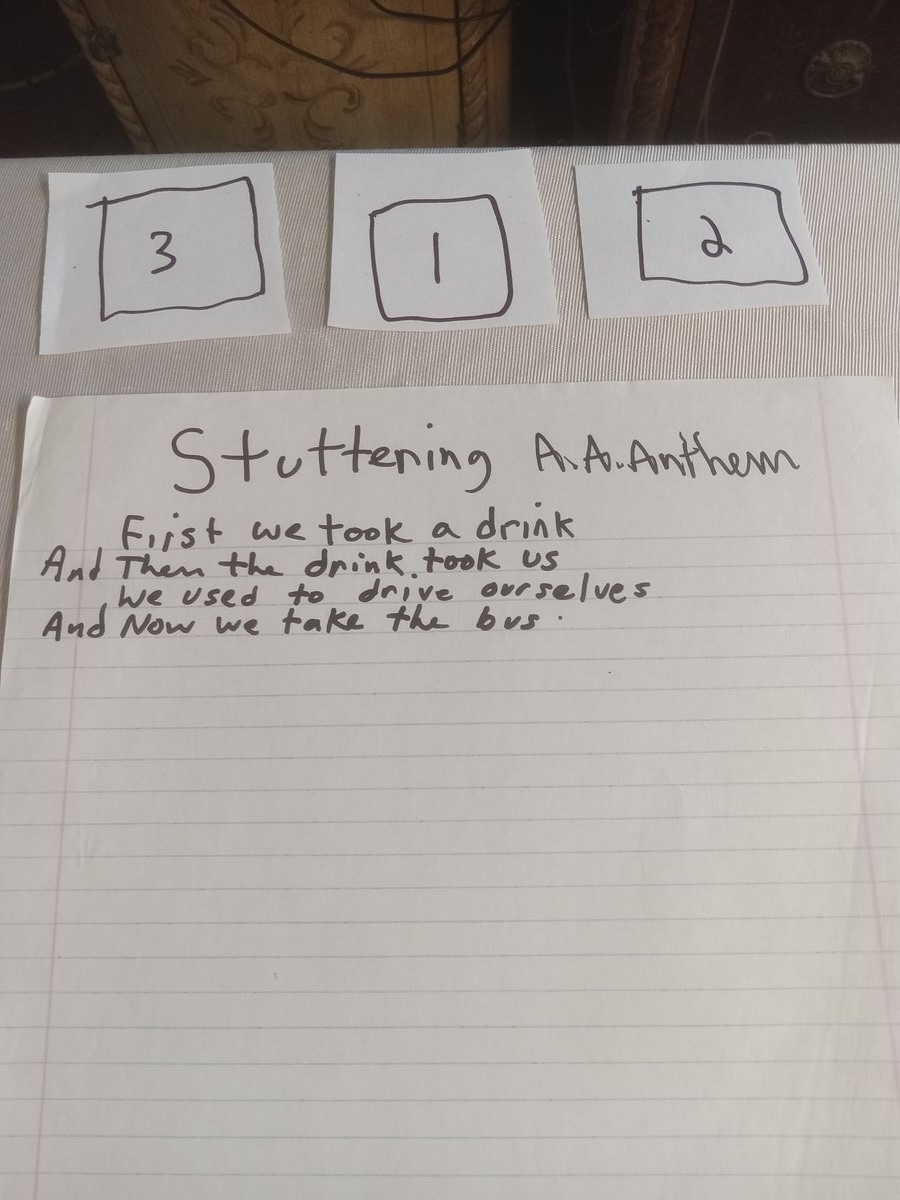 Item 312 — Stuttering A.A. Anthem, picture 1 of 1