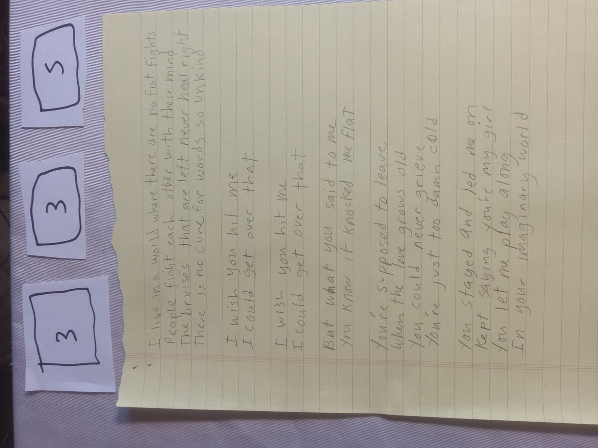 Item 335 — I live in a world where there are no fist fights, picture 1 of 1