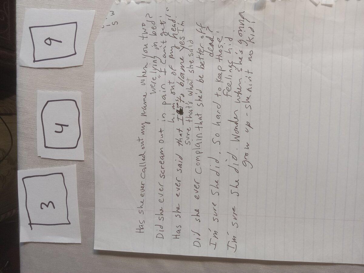 Item 349 — Has she ever called out my name when you two were lying in bed?, picture 1 of 1