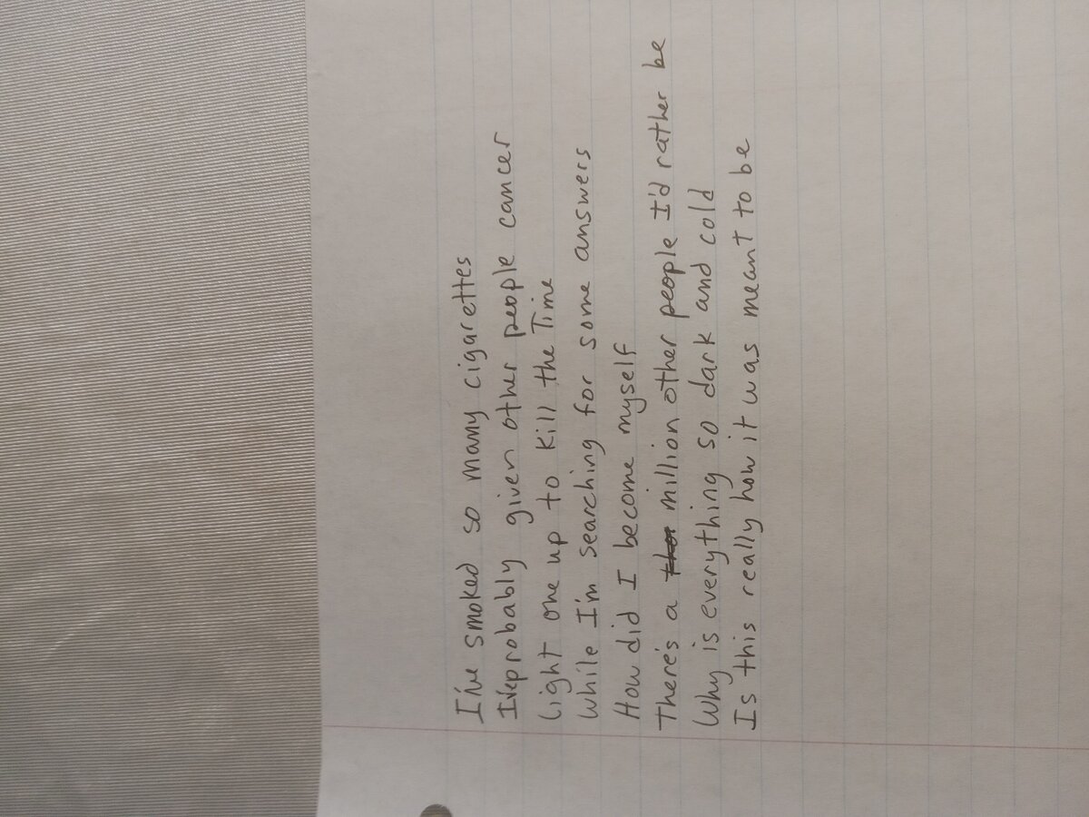 Item 977 — I have smoked so many cigarettes, picture 2 of 2