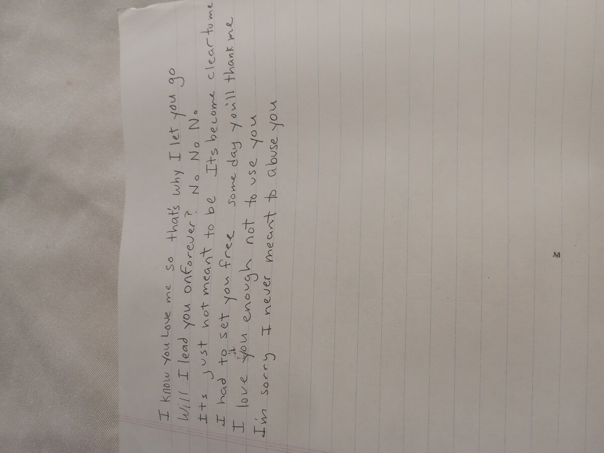 Item 717 — I know you love me so that's why I let you go, picture 2 of 2