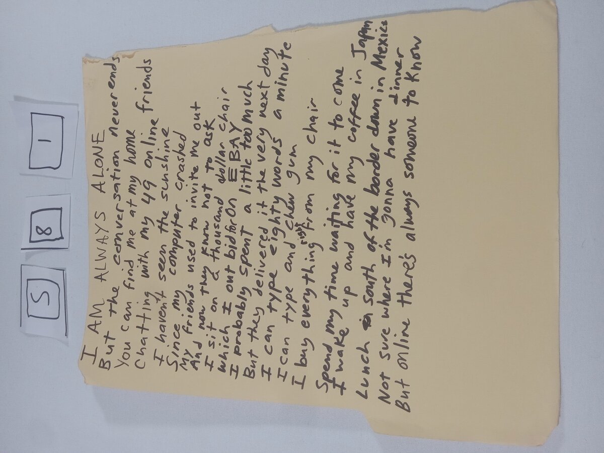 Item 581 — I AM ALWAYS ALONE, picture 1 of 2