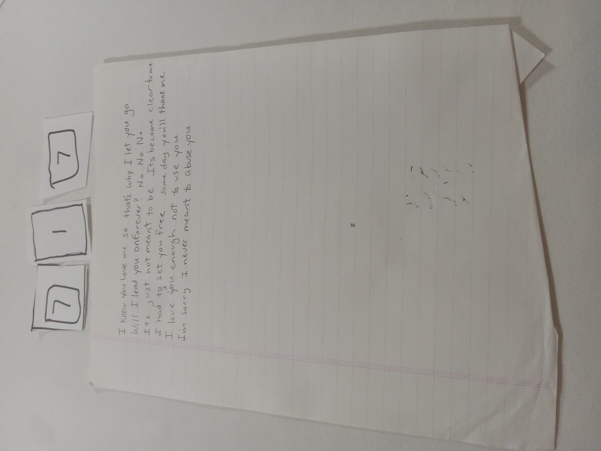 Item 717 — I know you love me so that's why I let you go, picture 1 of 2