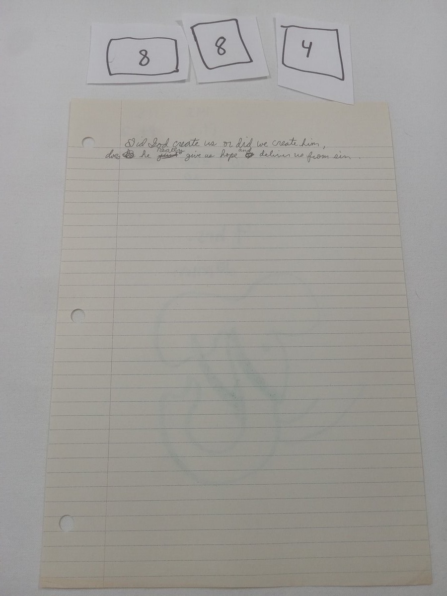 Item 884 — Did God create us or did we create him, picture 1 of 2