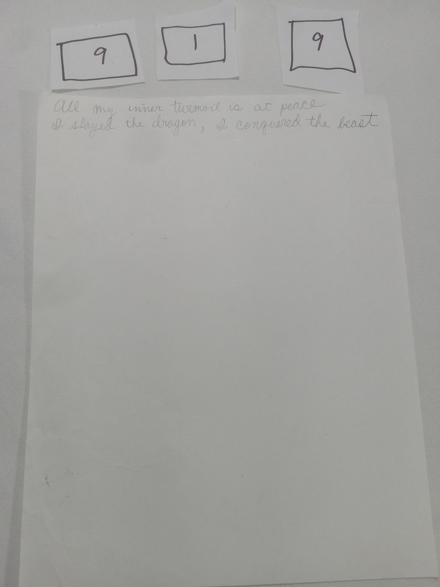 Item 919 — All my inner turmoil is at peace, picture 1 of 3