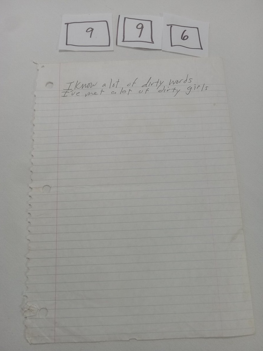 Item 996 — I know a lot of dirty words, picture 1 of 3