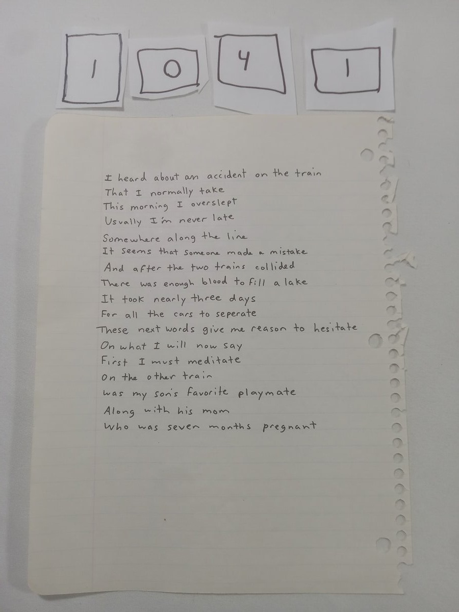 Item 1041 — I heard about an accident on the train, picture 1 of 2
