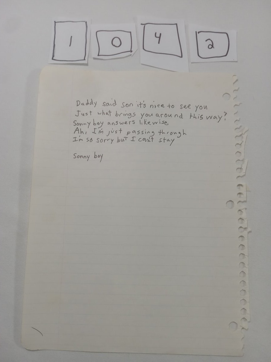 Item 1042 — Daddy said son it's nice to see you, picture 1 of 1