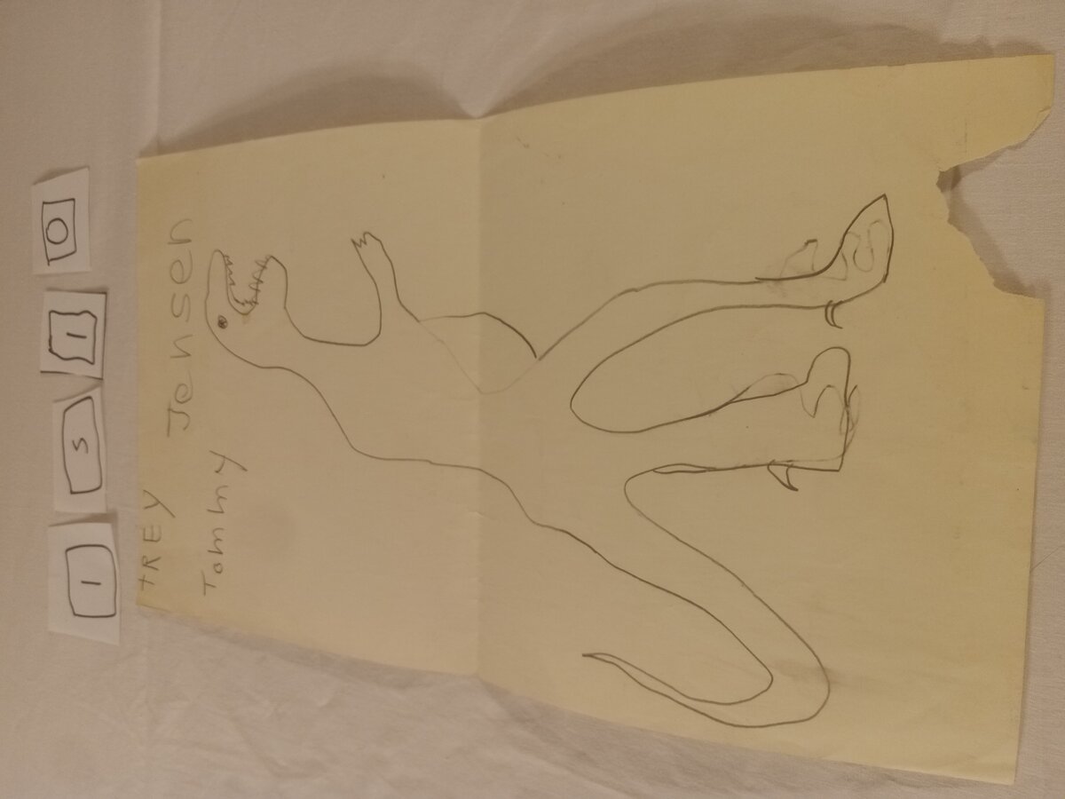 Item 1510 — Childhood Dinosaur Drawing - TREY, picture 1 of 1