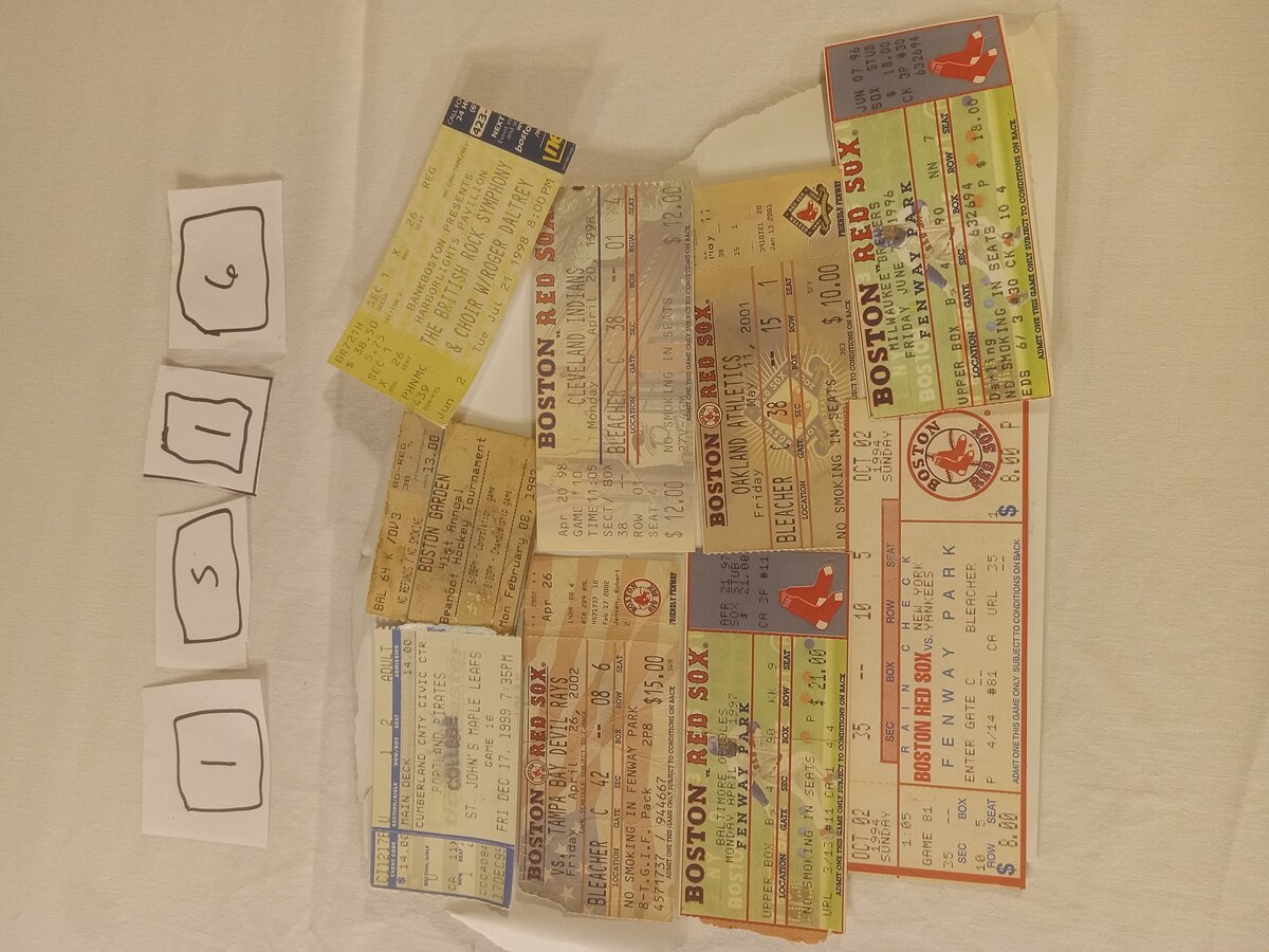 Item 1516 — Boston Red Sox Ticket Stubs (group 1516), picture 1 of 1