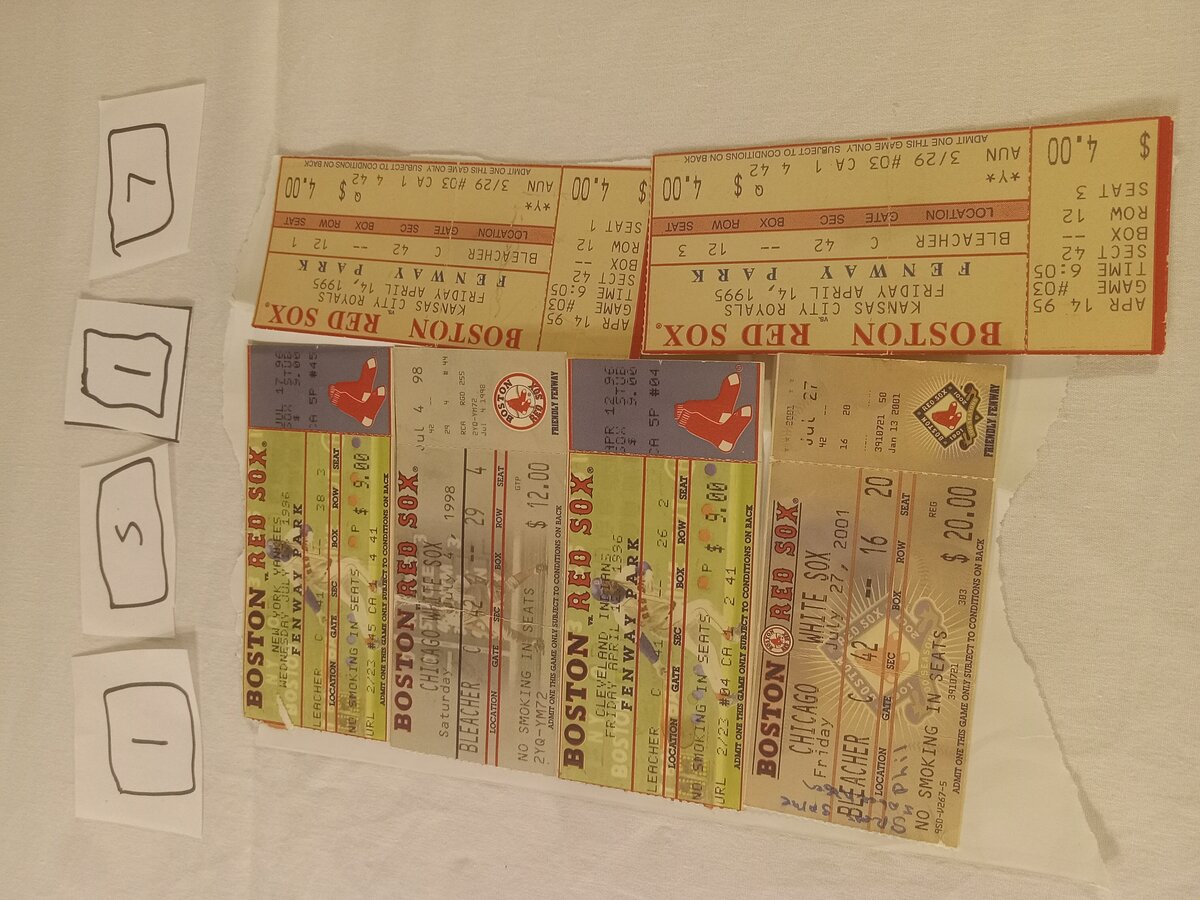 Item 1517 — Boston Red Sox Ticket Stubs (group 1517), picture 1 of 1