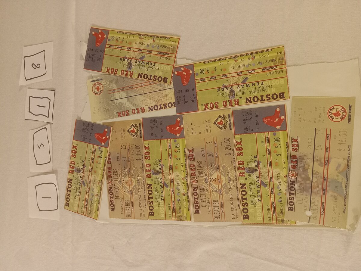 Item 1518 — RED SOX TICKET STUBS - SECOND GROUP, picture 1 of 1