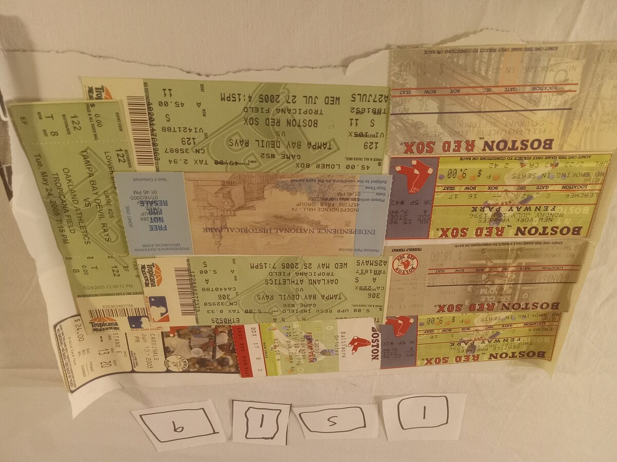 Item 1519 — Sports Ticket Stub Collection And Lynnfield HS 1997 Graduation Program, picture 1 of 2
