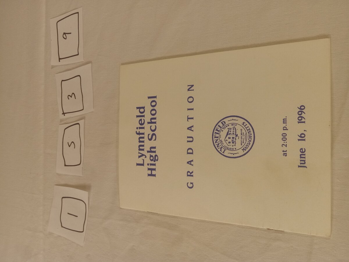Item 1539 — Lynnfield High School Graduation Program, picture 1 of 1