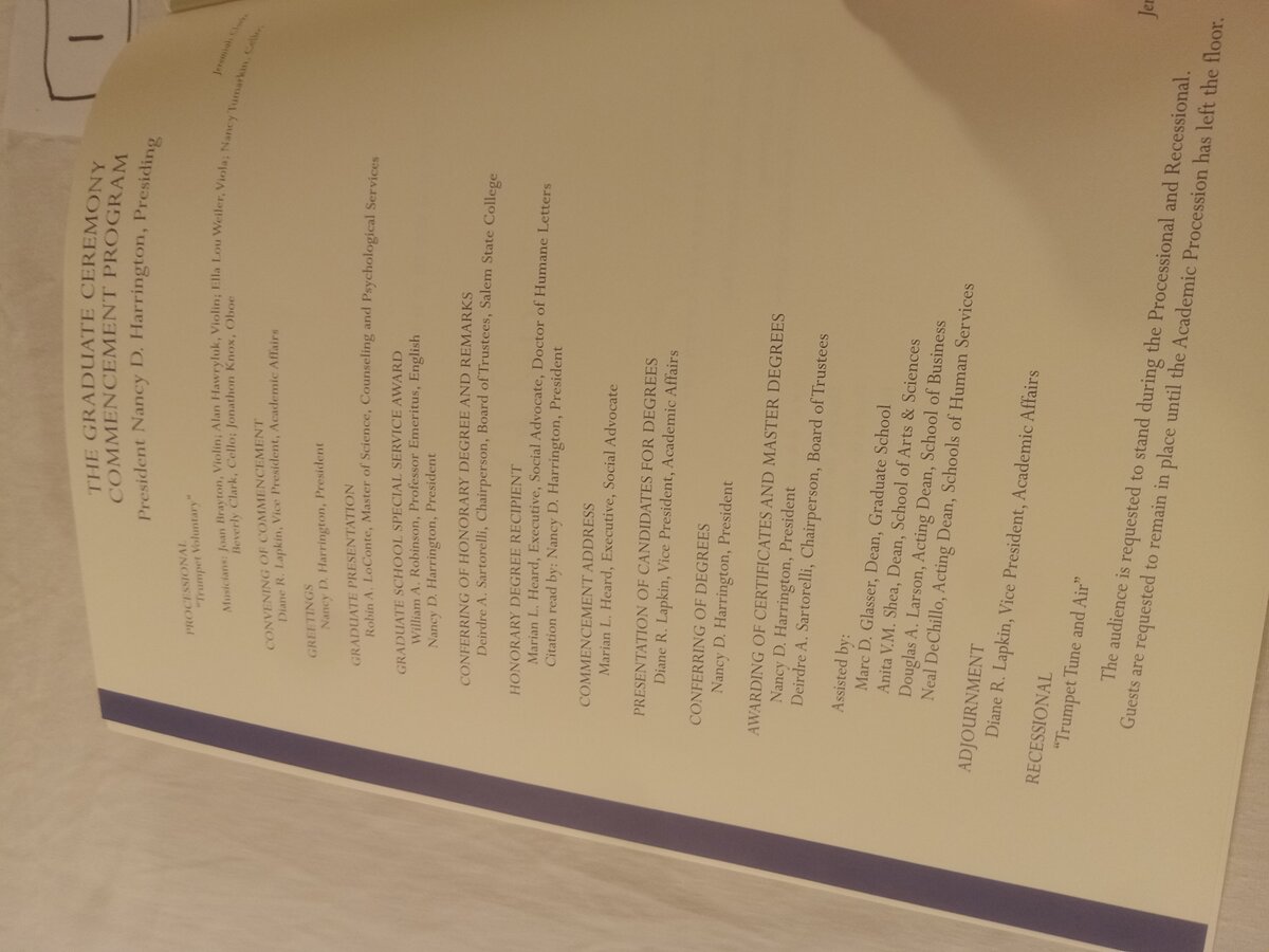 Item 1540 — Salem State College Commencement Program, Class of 2004, picture 3 of 6