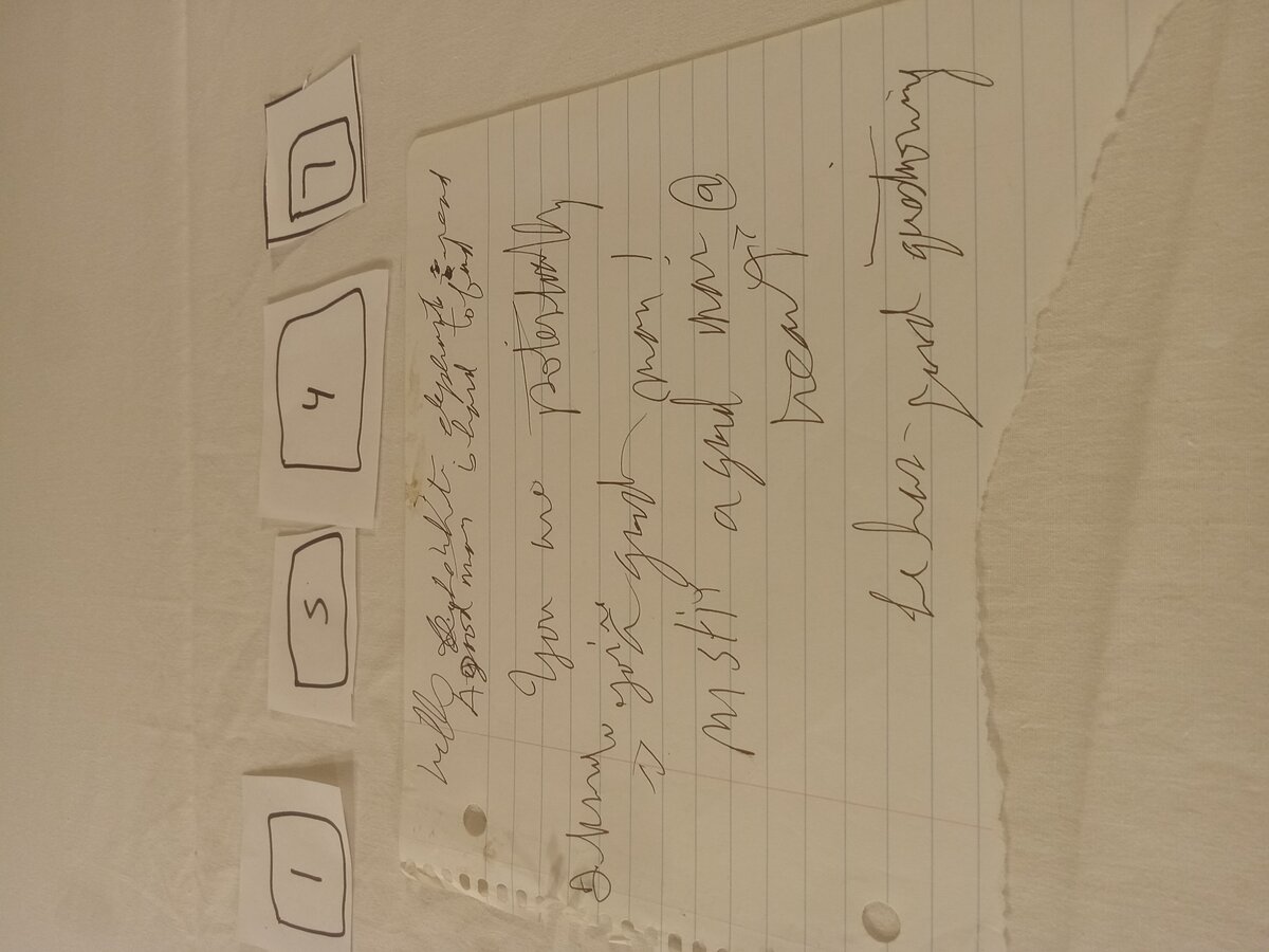 Item 1547 — HANDWRITTEN NOTE - RESTORATION / GOOD MORNING, picture 1 of 1