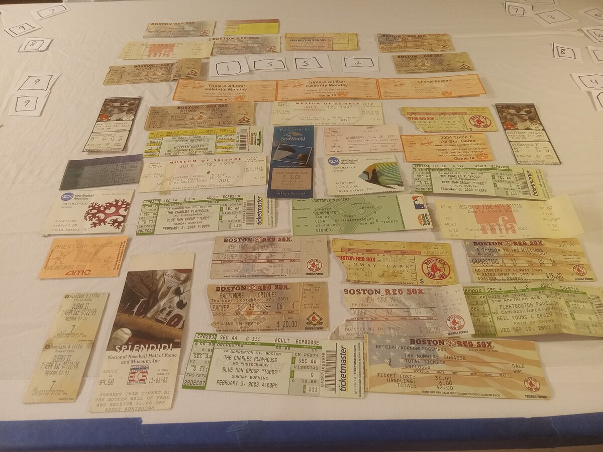 Item 1552 — Large Ticket Stub Spread - Red Sox, Museum Visit And Triple-A All-Star Game, picture 1 of 5