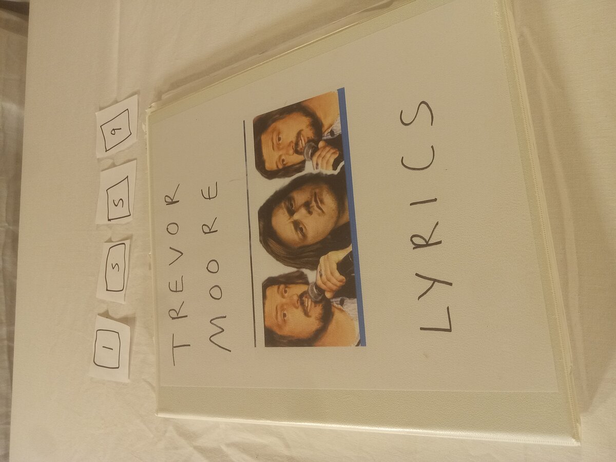 Item 1559 — BINDER - 'TREVOR MOORE LYRICS', picture 1 of 23