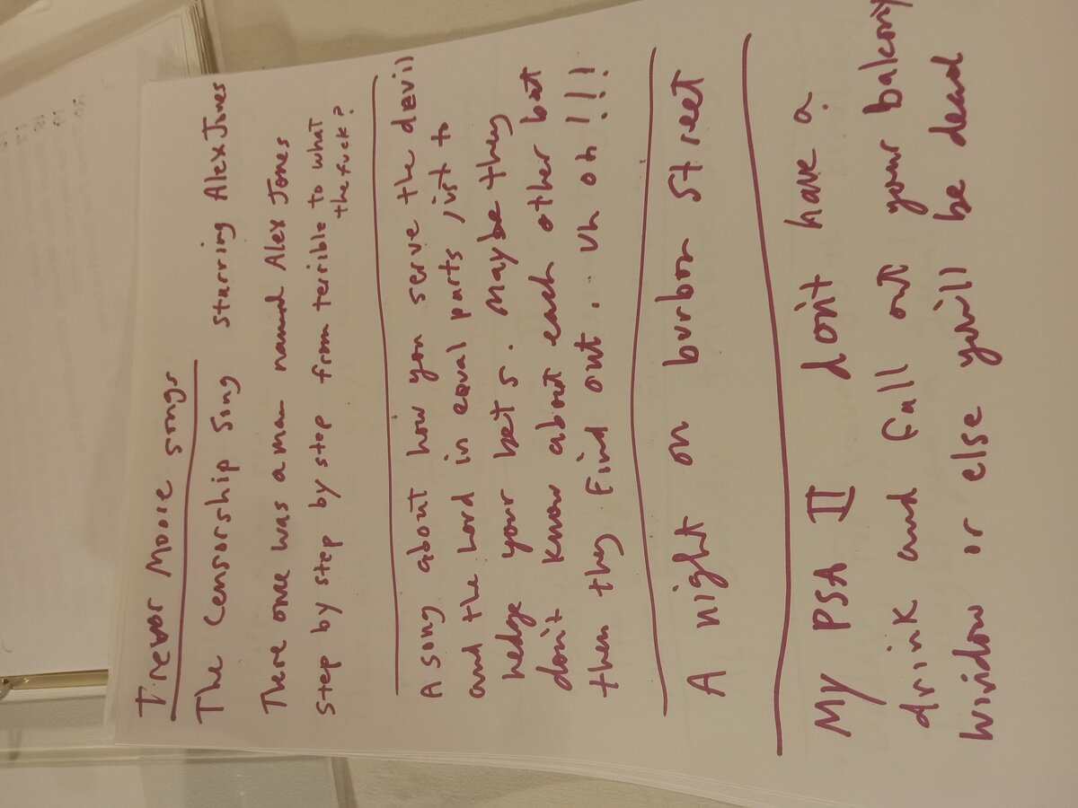 Item 1559 — BINDER - 'TREVOR MOORE LYRICS', picture 8 of 23