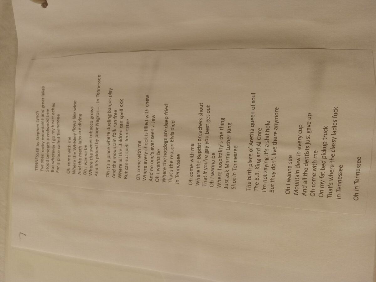 Item 1560 — Stephen Lynch Lyrics Binder, picture 10 of 12