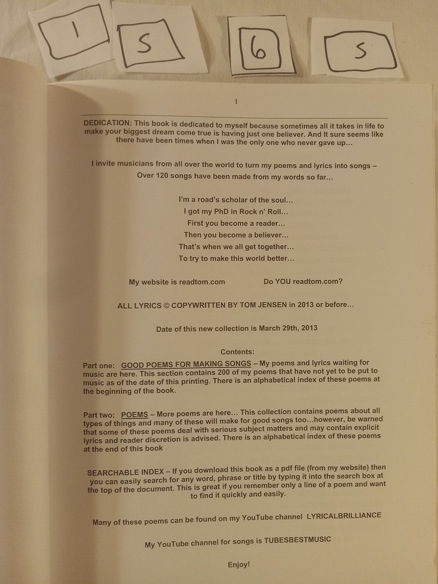 Item 1565 — Tom Jensen Poem Anthology, picture 1 of 5