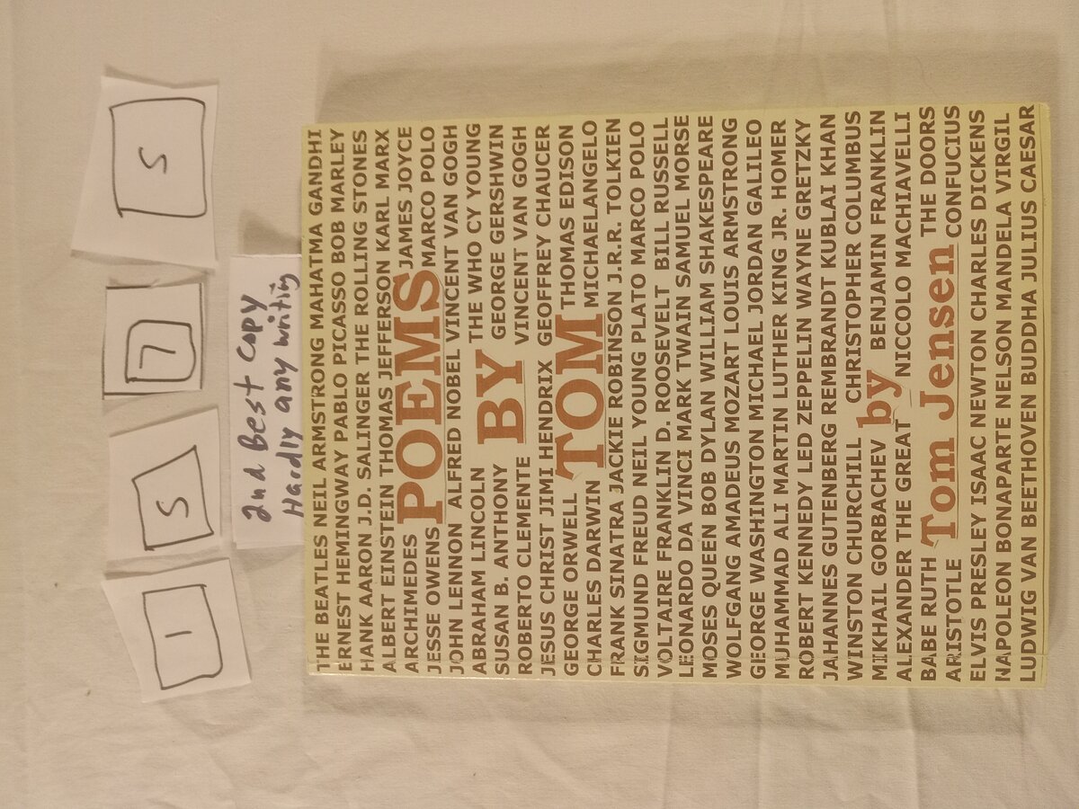 Item 1575 — POEMS BY TOM - 2nd best copy, picture 1 of 7