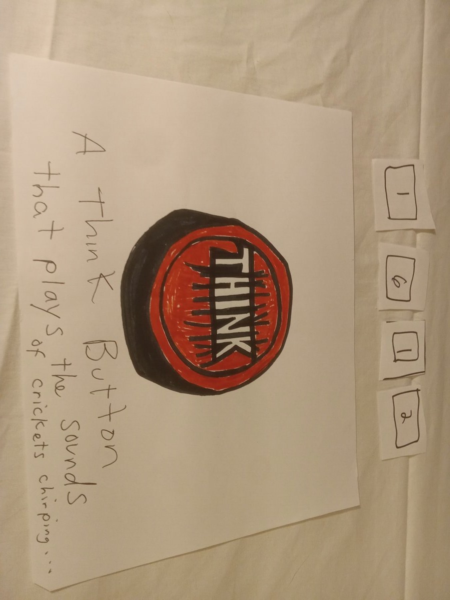Item 1612 — A Think Button that plays the sounds of crickets chirping, picture 1 of 1