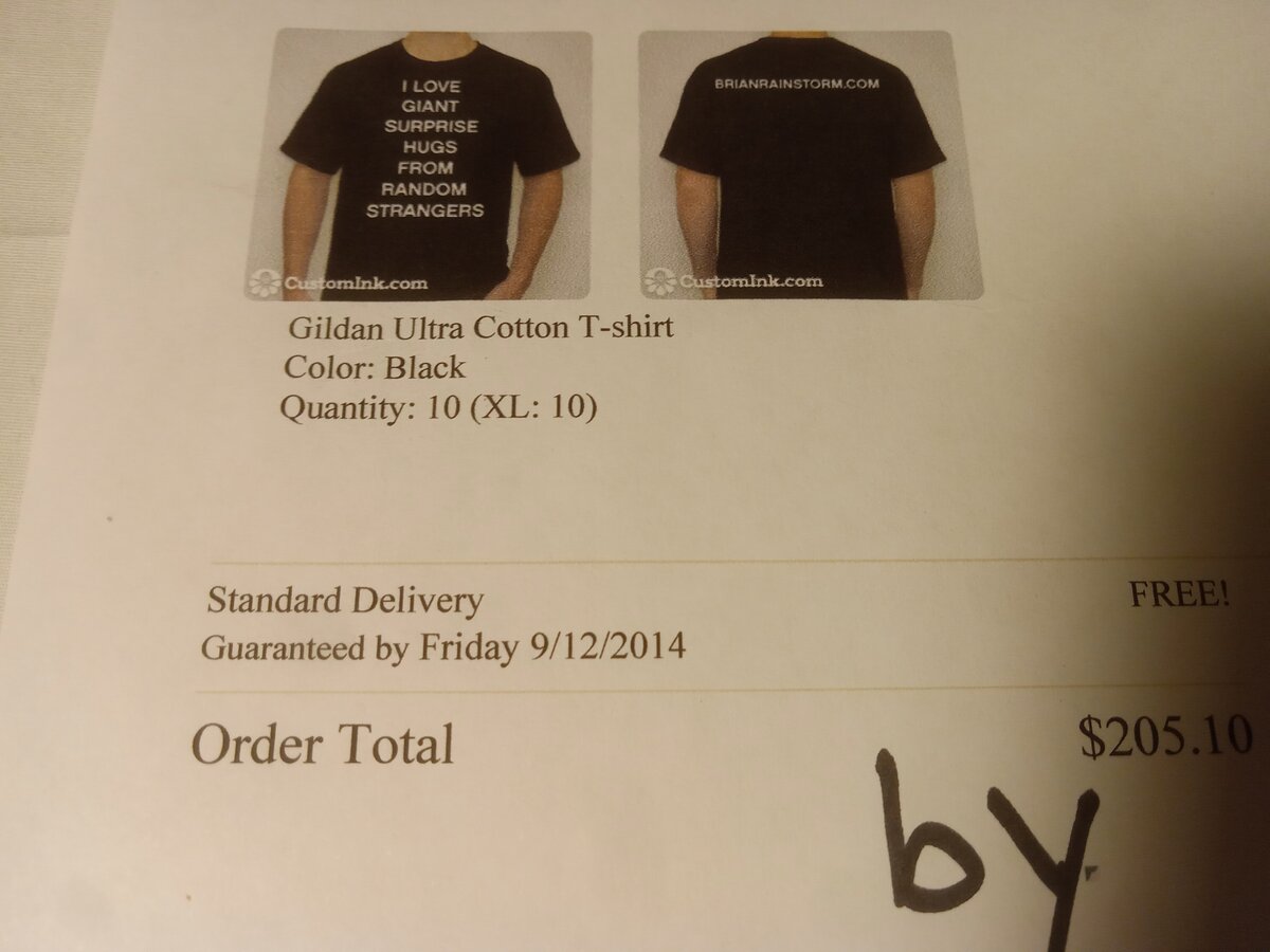 Item 1620 — CustomInk.com Order, picture 2 of 2